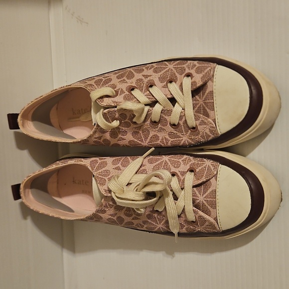 Kate Spade Womens Kaia Spade Flower Coated Canvas Sneakers Light Pink - Picture 1 of 7